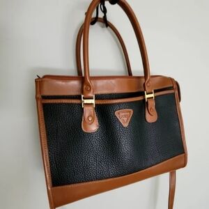 Guess Vintage Y2K Purse Pebbled Leather Black Blue Tan Crossbody